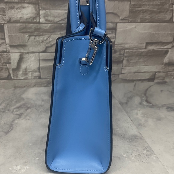 Michael Kors Scarlett Med Satchel & Matching Wallet Set Black/Sth Pacific Blue - Picture 4 of 14